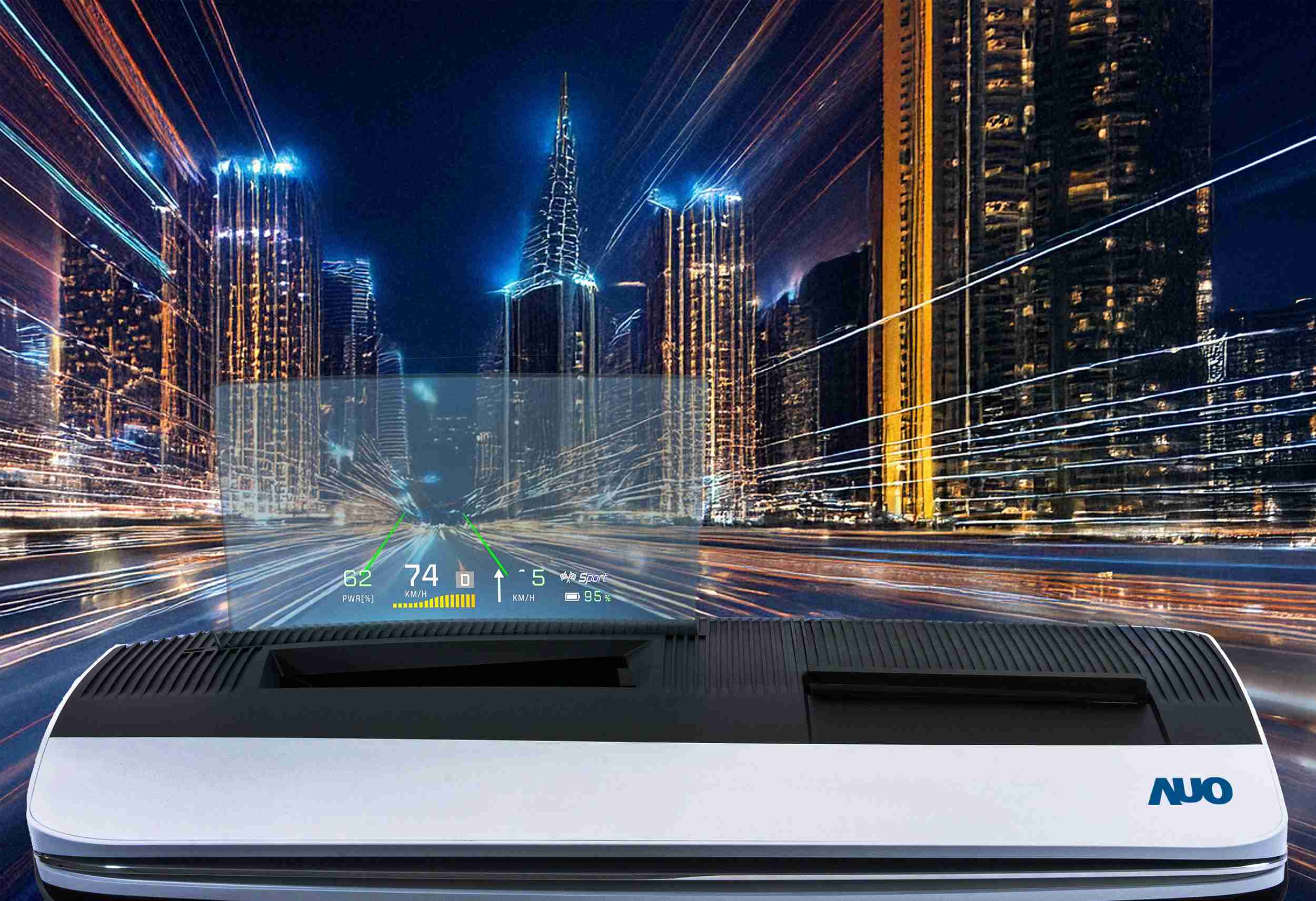 PG国际推出13吋Micro LED抬头显示器，，，，提供高入眼亮度、、、、高色彩饱和度的显示质量，，，，在阳光下或黑暗中都清晰可见，，，并利用Micro LED模块体积小的优势，，，解决车用空间有限的痛点